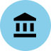 Icon representing a bank or financial institution, symbolizing estate planning and family protection resources.