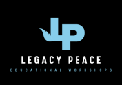Legacy Peace logo featuring blue initials "LP" and the text "LEGACY PEACE EDUCATIONAL WORKSHOPS" emphasizing estate planning education and online webinars.