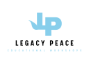 Legacy Peace logo featuring blue and black text, emphasizing estate planning educational workshops.